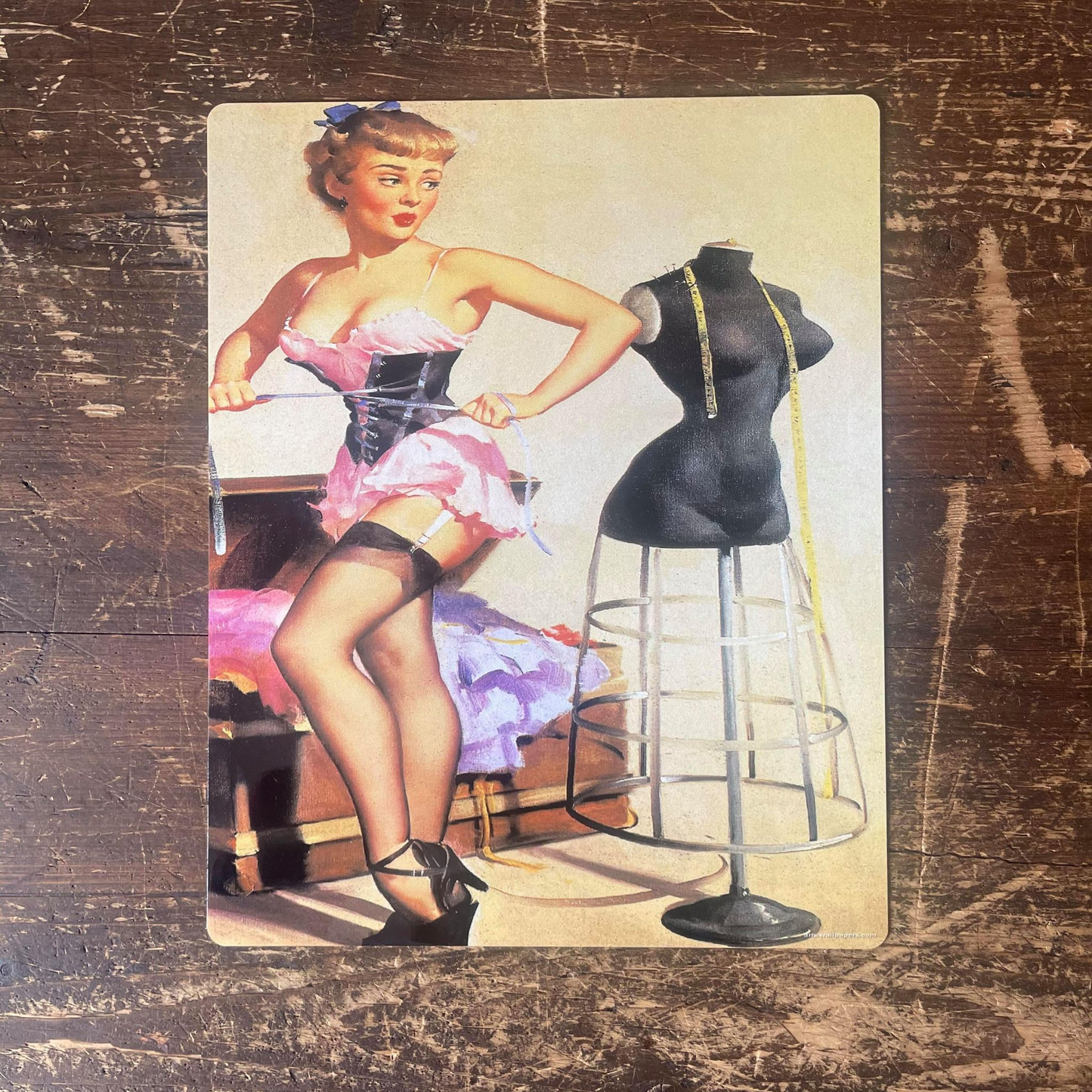 Pin Up Girl Dressing Room Metal Sign