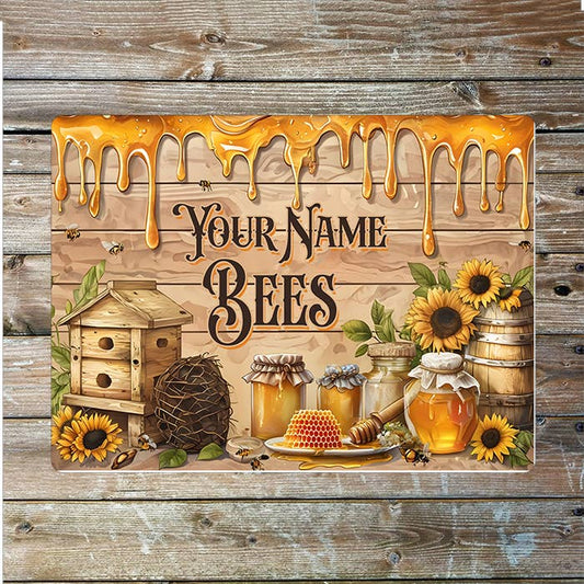 Bee Hive Name Custom Personalised | Metal Wall Sign