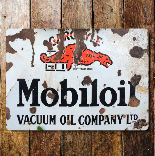 Mobiloil Motor Oil | Metal Advertising Wall Sign