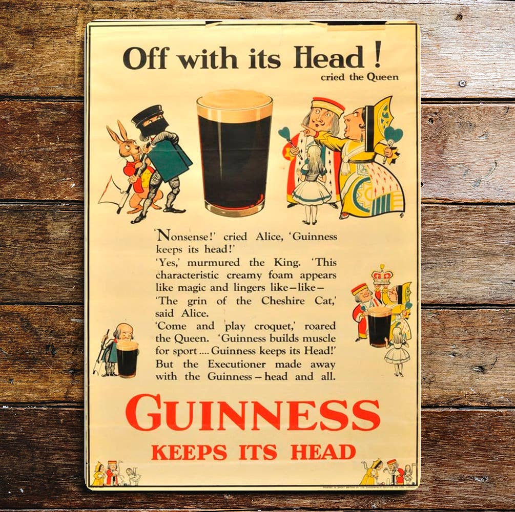 Guinness alice in wonderland | Metal Wall Sign