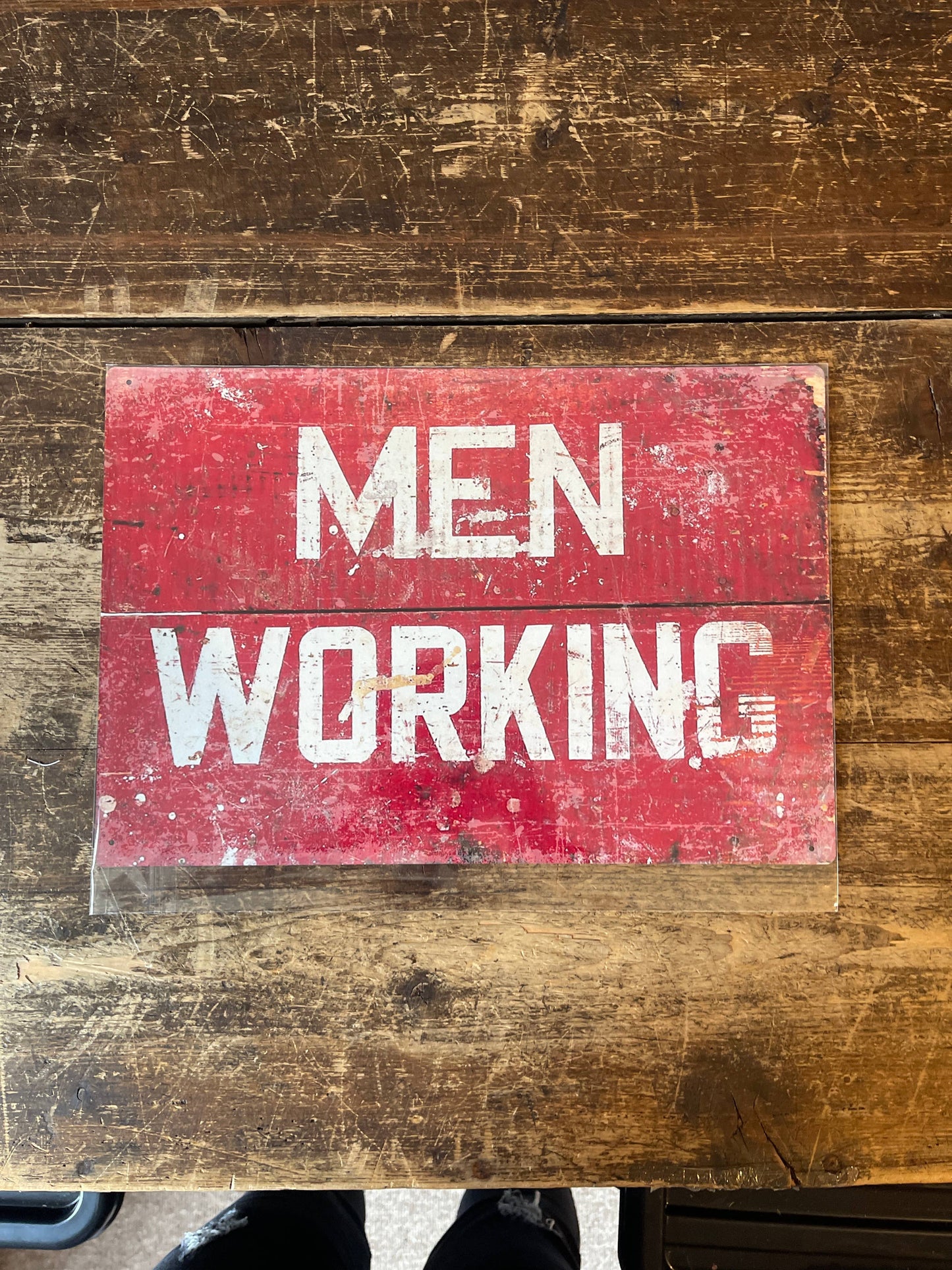 Men Working | Metal Advertising Wall Sign
