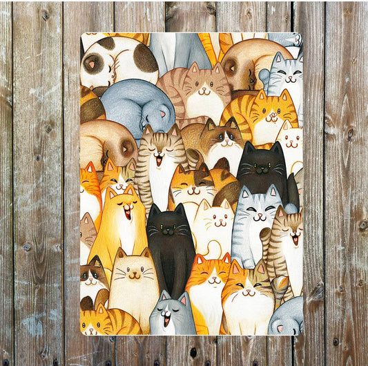 Cat or cats montage wall art | Metal Sign Plaque