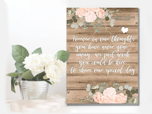 Wedding Forever In Our Thoughts, Lost Ones | Metal Sign