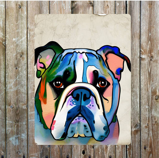 Multicoloured British Bulldog Fave | Metal Sign Plaque