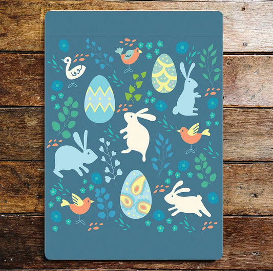 Easter Eggs Rabbits Flowers Pattern | Metal Sign Plaque