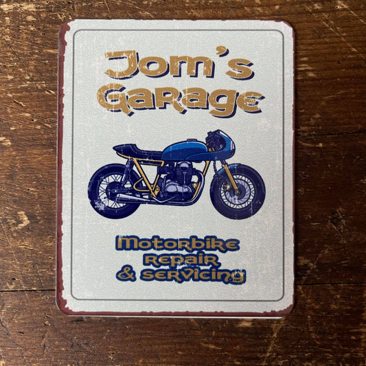Name Garage Motorbike Custom | Metal Wall Sign
