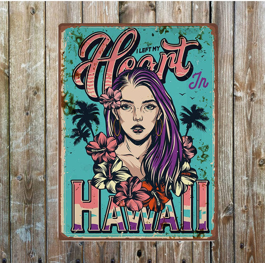 Hawaii travel retro art | Metal Sign Plaque