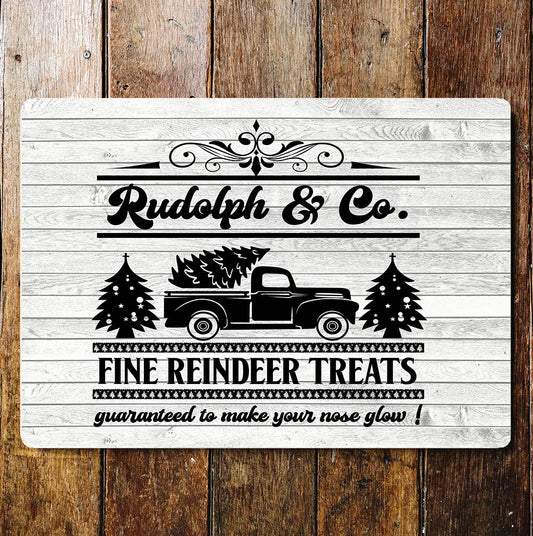 Christmas Rudolph Treats Art | Metal sign Plaque