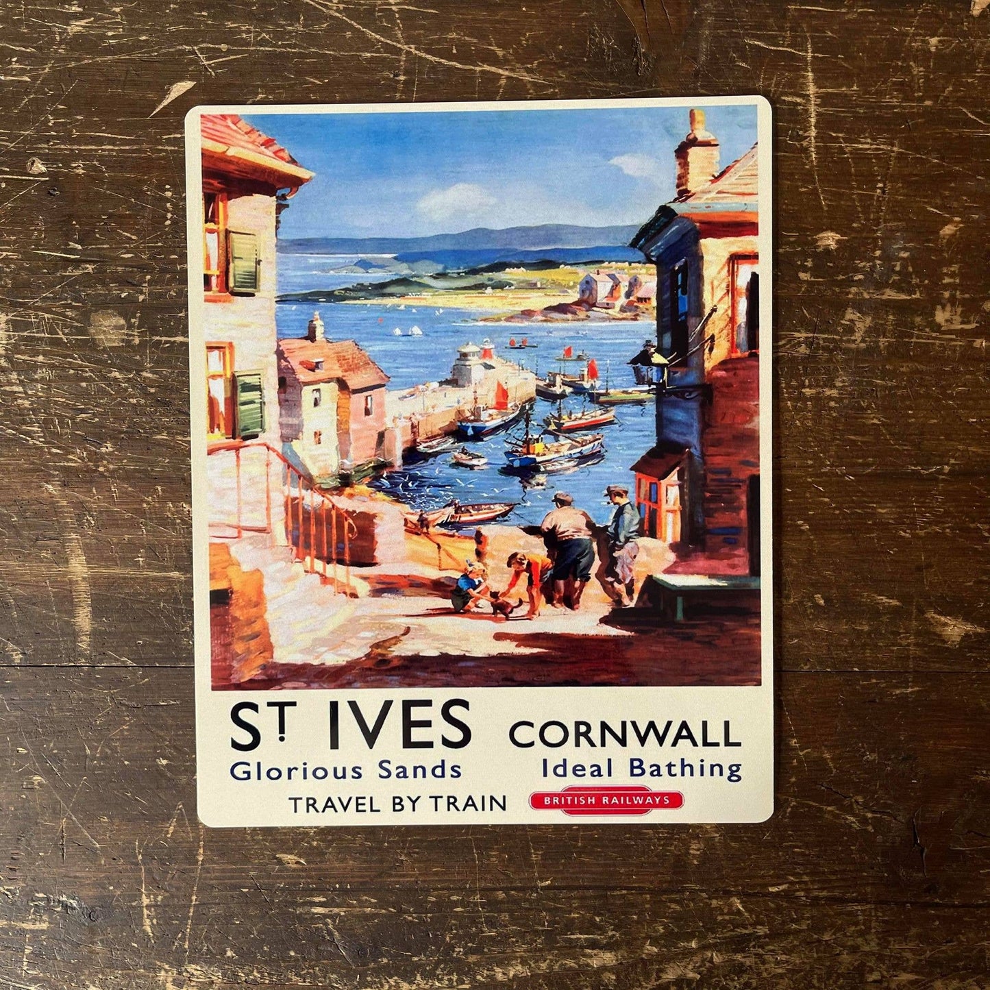 St Ives Travel by Train Metal Travel Wall Sign