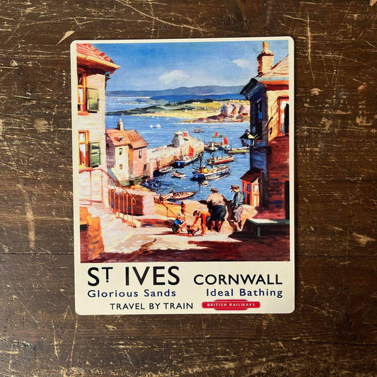 St Ives Travel by Train Metal Travel Wall Sign