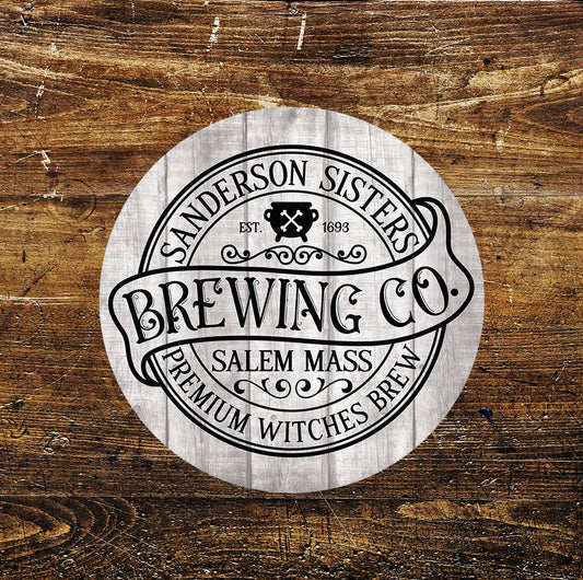 Witches Brewery Spell Magic Salem Mass Circle Metal Sign