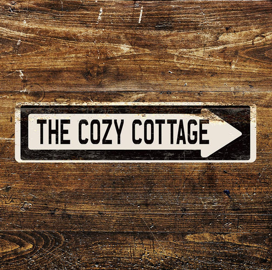 The cozy Cottage Metal Long Sign Plaque
