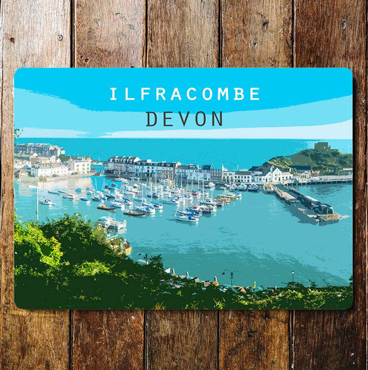 Beach Ilfracombe Devon Travel | Metal Wall Sign Plaque