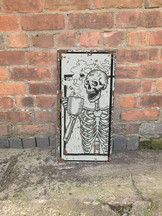 Skeleton Coffee | Metal Sign