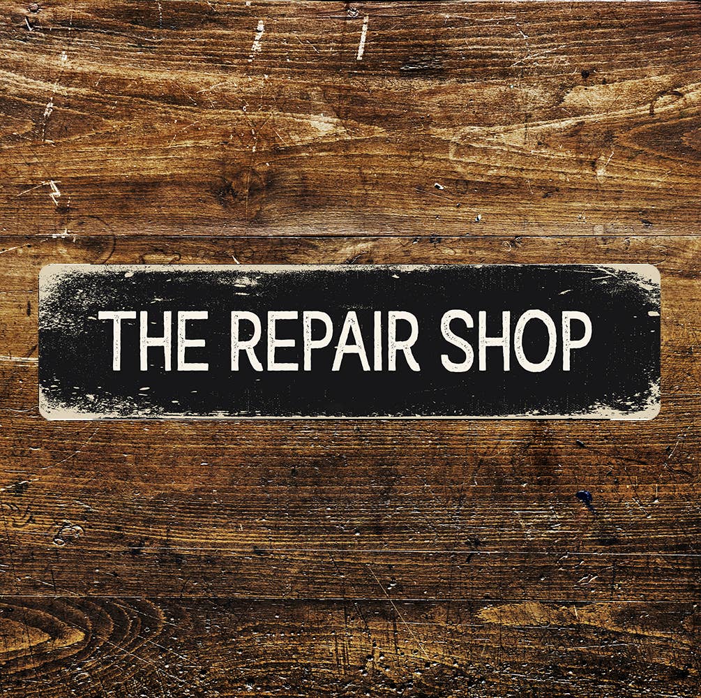 The Repair Shop Sign Metal Long Sign Plaque