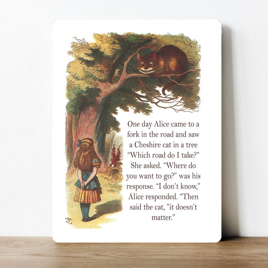 Alice In Wonderland Cheshire cat | Metal Sign Plaque