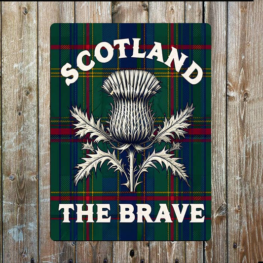 Scotland The Brave | Scottish Tartan | Metal Sign Plaque