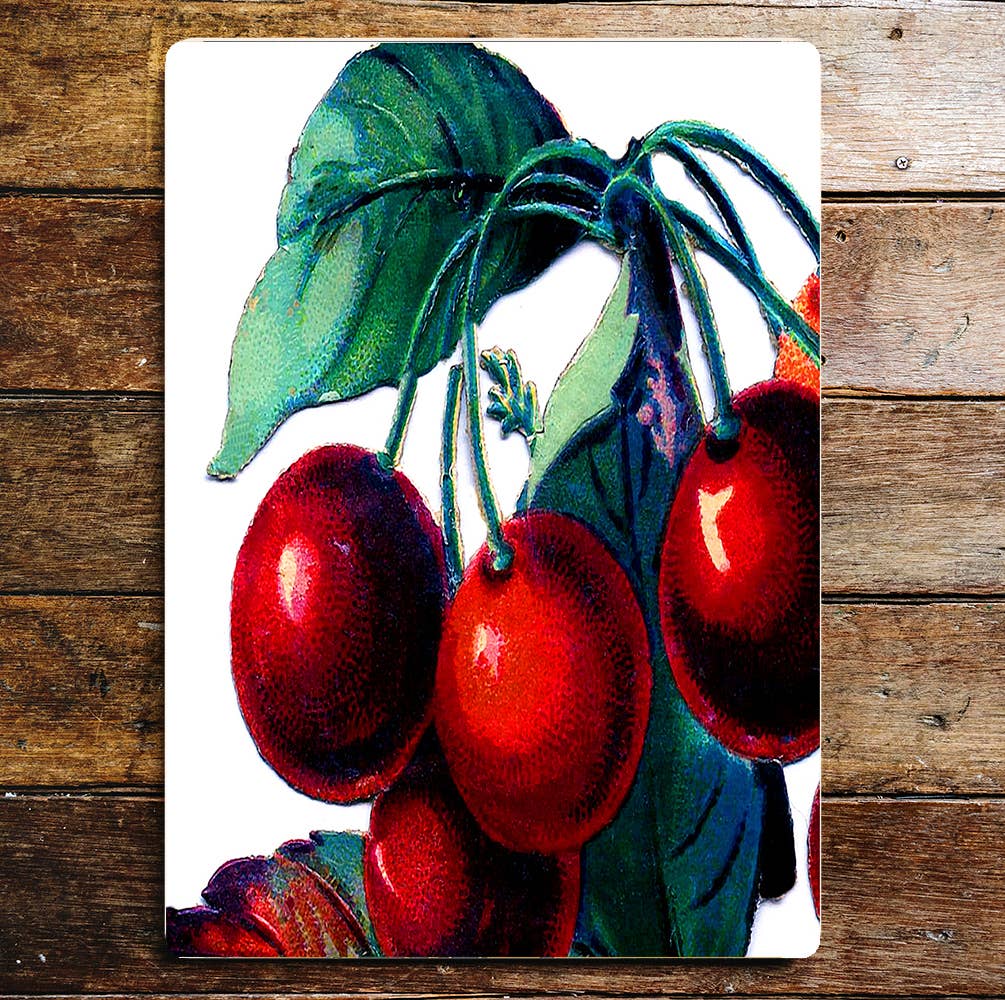 Cherries Fruit Kitchen Red | Metal Sign Plaque