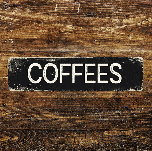 Coffees Kitchen Sign Metal Long Sign Plaque