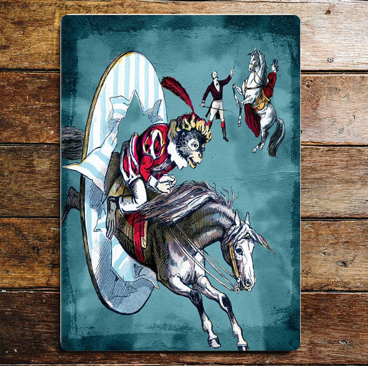 Circus Horse Clowns Monkey | Metal Sign Plaque