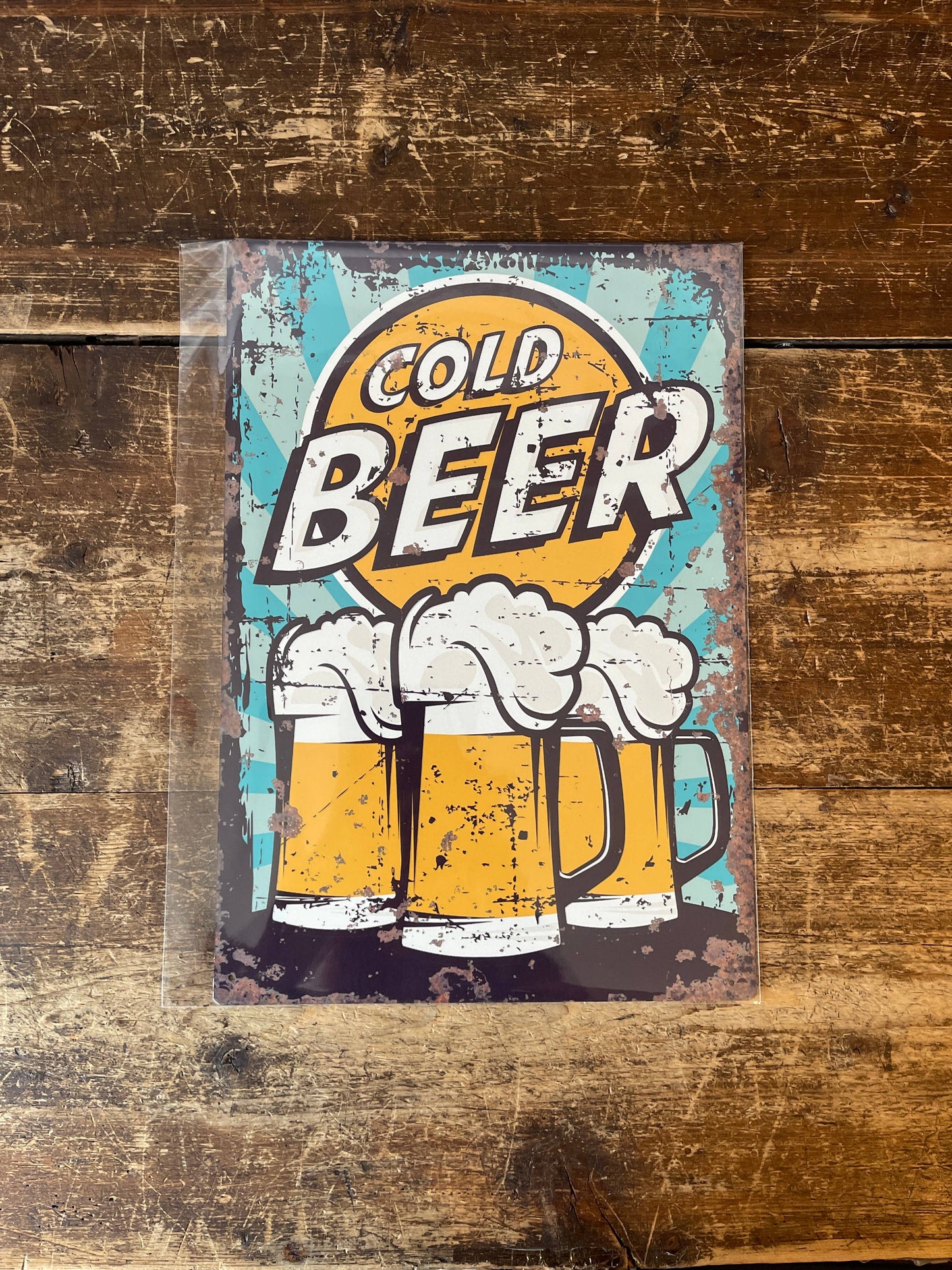 Cold Beer Pints | Metal Vintage Wall Sign