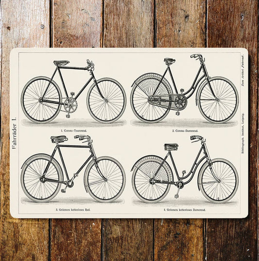 Assortment of Pedal Bikes Pattern | Metal Sign Plaque