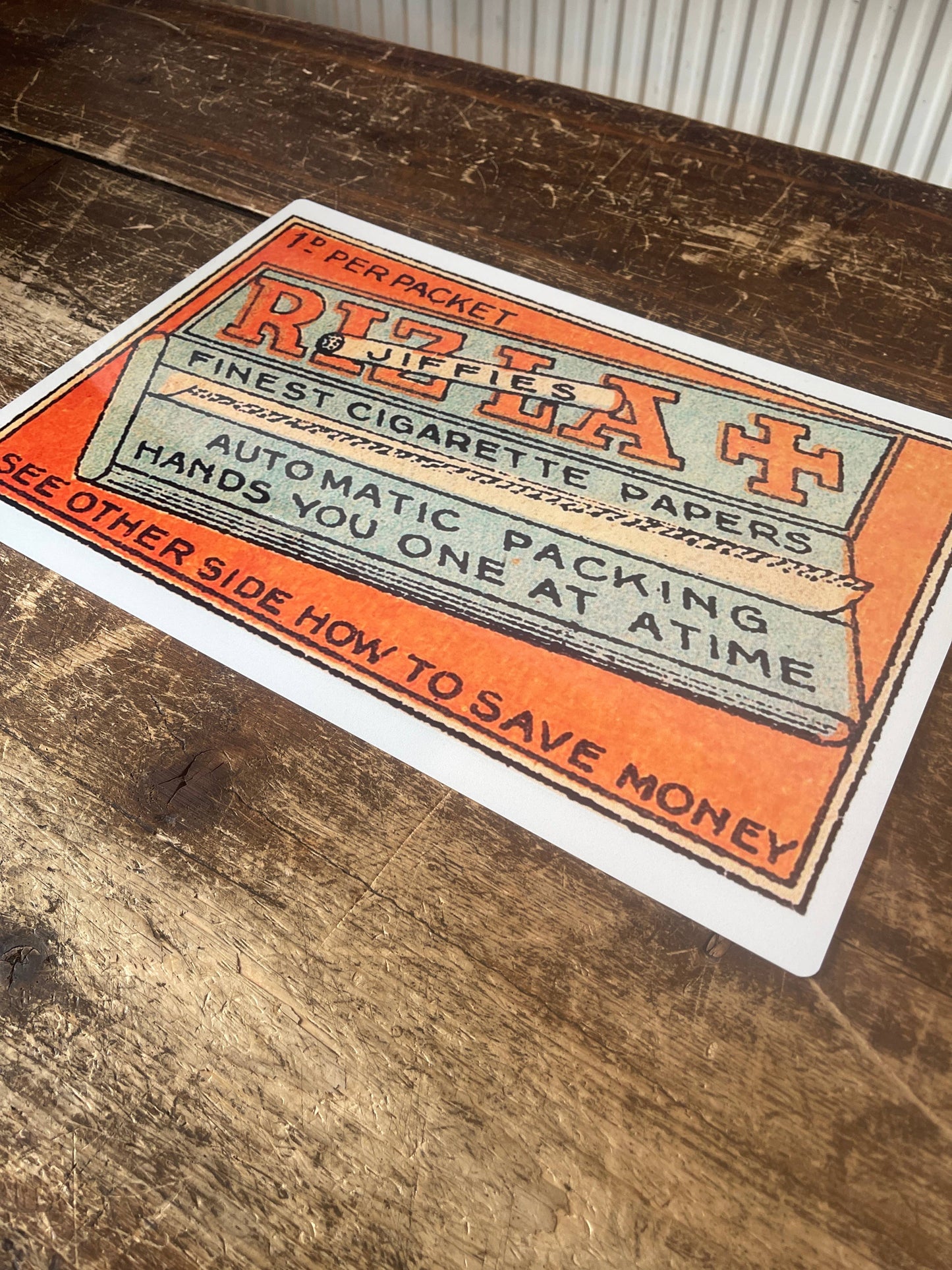 Rizla Jiffies Cigarette Papers Metal Advertising Wall Sign