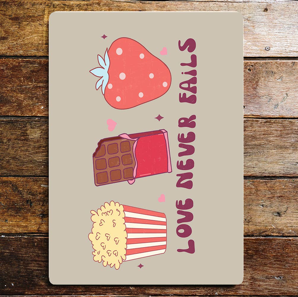 Love Never Fails Valentines | Metal Sign Plaque