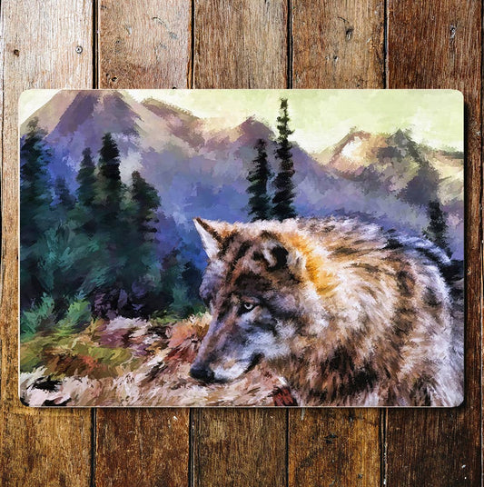 Wolf Wildlife Nature  Art | Metal Sign Plaque