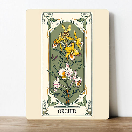 Orchid Flower Floral Vintage | Metal Sign Plaque