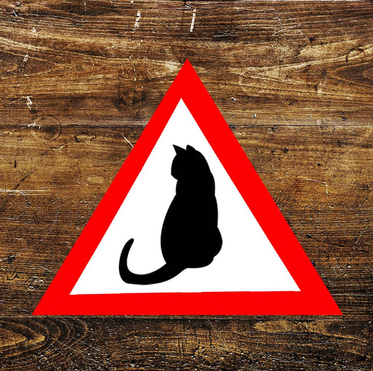 Cat Animal Warning triangle | Metal Sign Plaque