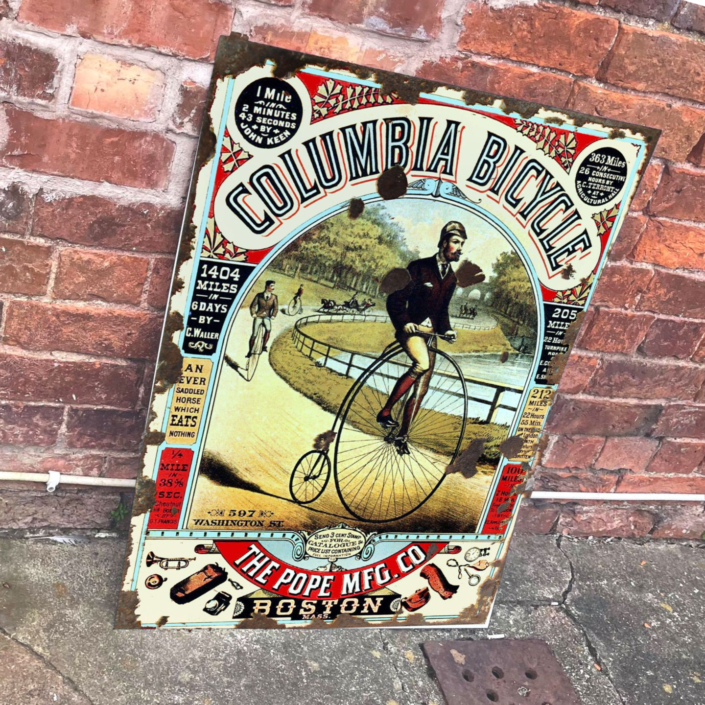Columbia Bicycle Bike | Metal Advertising Wall Sign