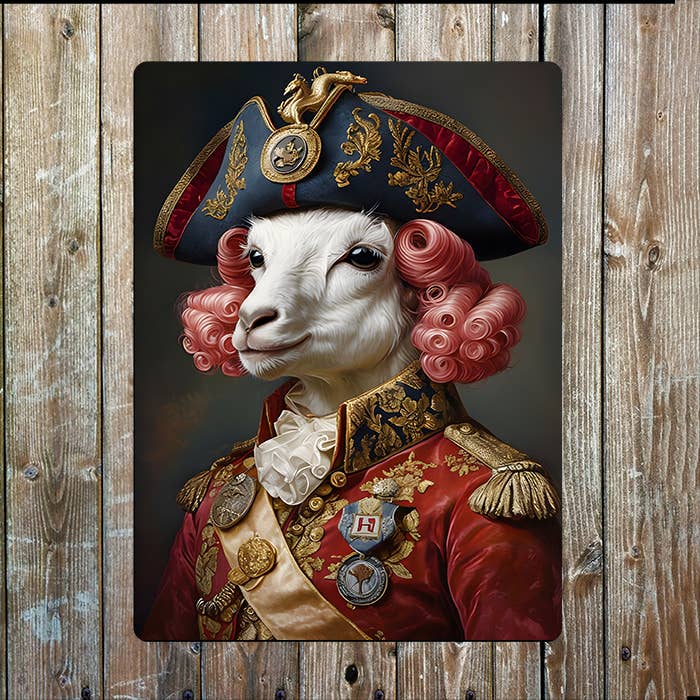 Goat In Regal Clothing Clothes | Metal Sign Plaque