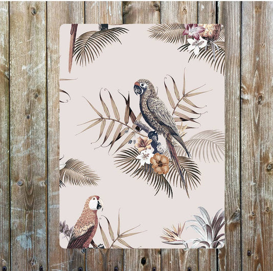 Parrot tropical lifestyle art Metal Sign Plaque