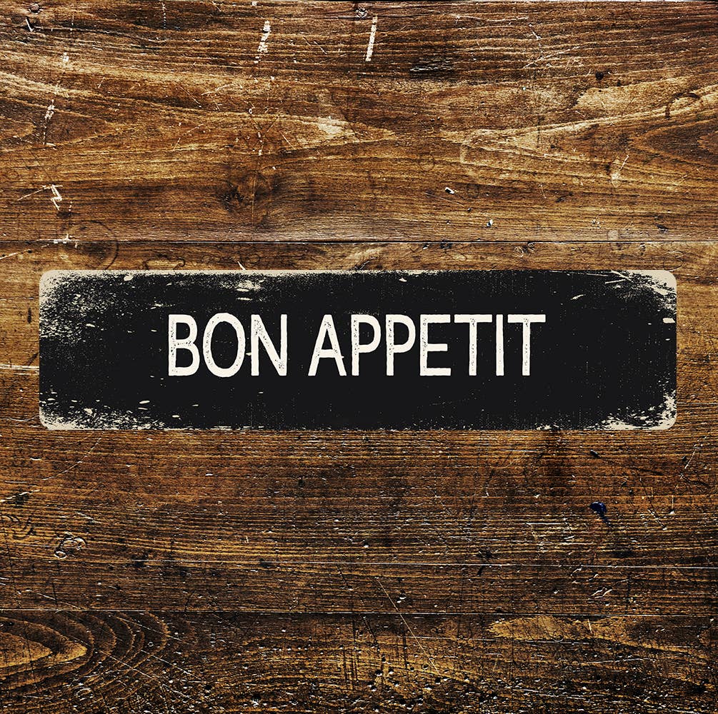 Bon appetit Metal Long Sign Plaque