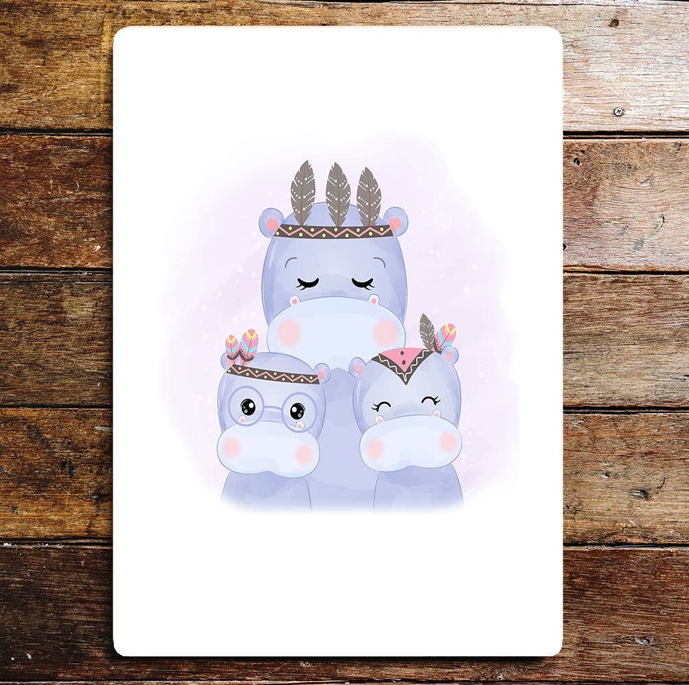 Hippo Baby Nursery art | Metal Sign Plaque