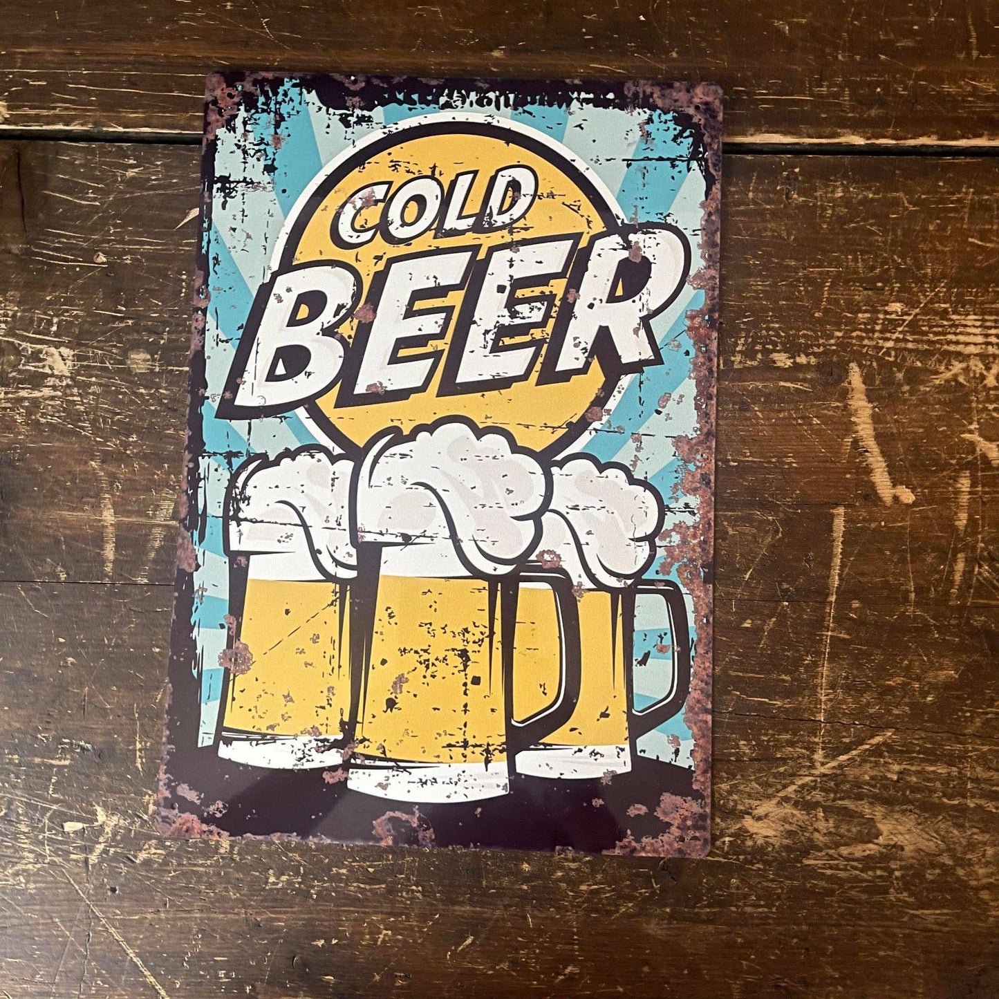Cold Beer Pints | Metal Vintage Wall Sign