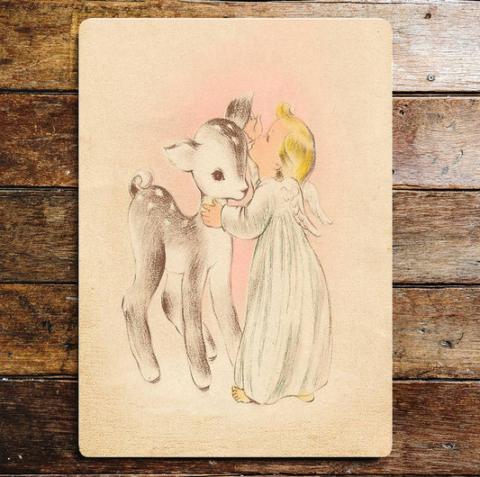Angel Wings Baby Deer Magical | Metal Sign Plaque