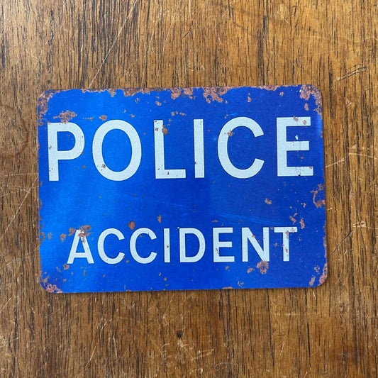 Blue Police Accident | Metal Sign Plaque