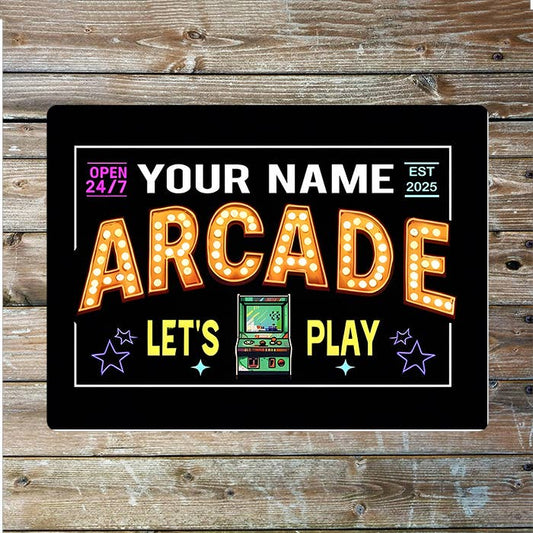 Arcade Gaming Name Custom Personalised | Metal Sign