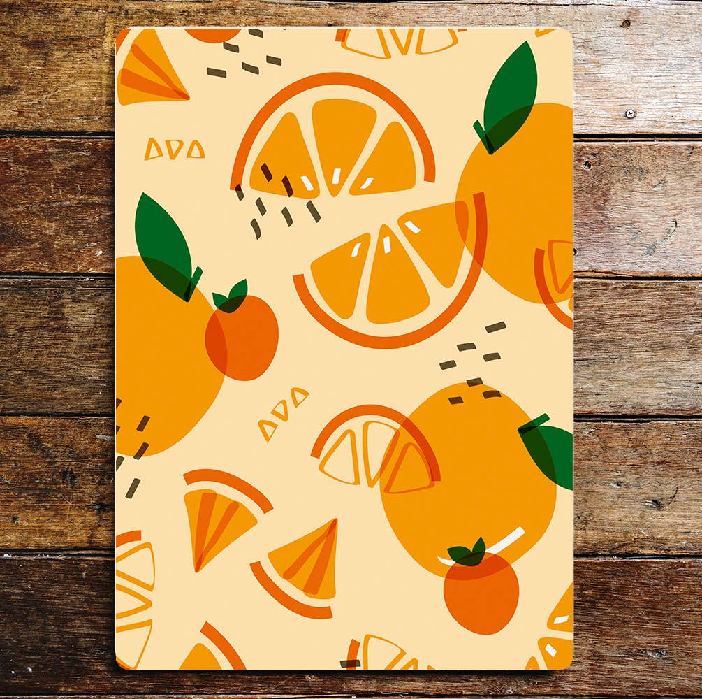 Fresh Orange slices pattern kitchen | Metal Wall Sign