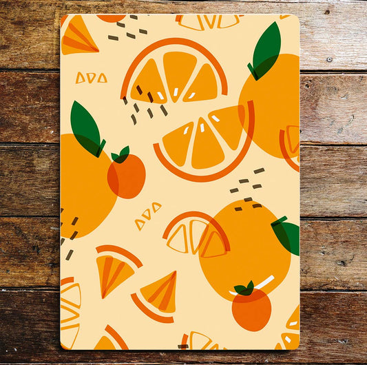 Fresh Orange slices pattern kitchen | Metal Wall Sign