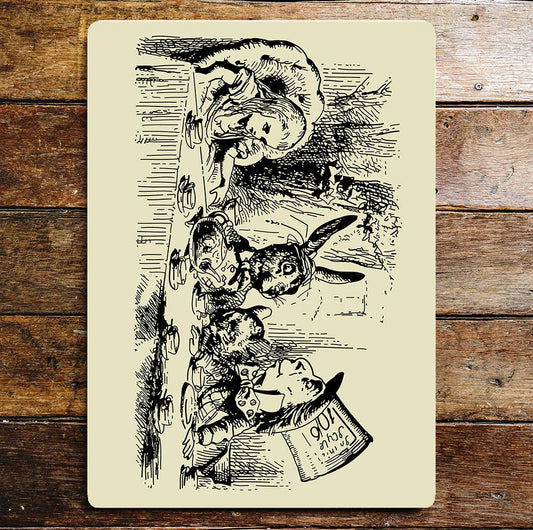 Alice in Wonderland Tea Party | Metal Wall Sign Plaque