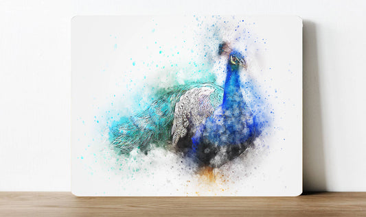 Watercolour Peacock Bird Painting | Metal Sign Plaque