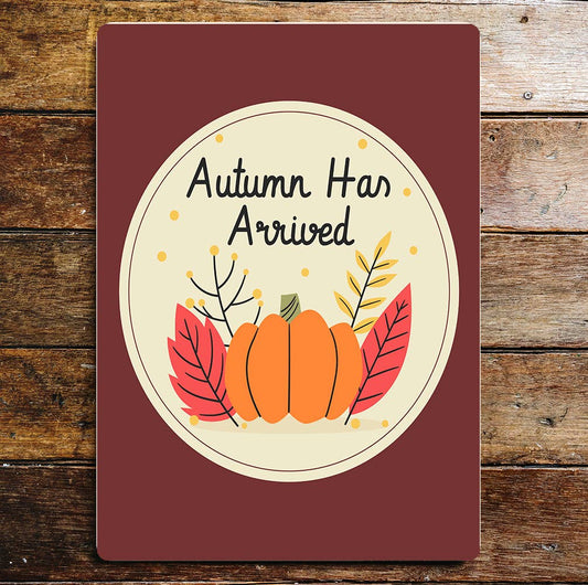 Pumpkin Autumn Art Metal Sign Plaque