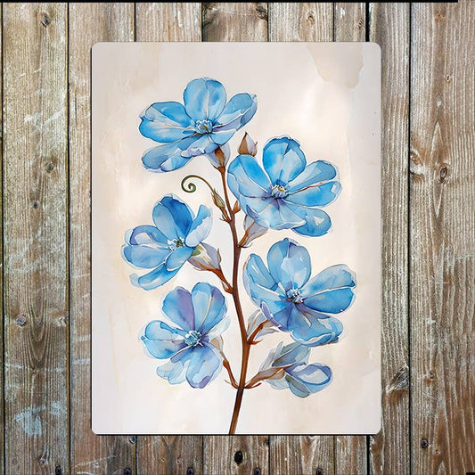 Watercolour Painting Single Flower Stem | Metal Sign Plaque