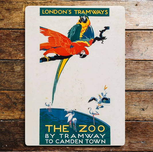 The Zoo By Tramway To Camden Town Metal Sign