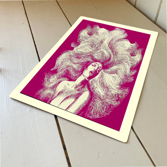 Pink Hair Art Deco metal sign wall Plaque