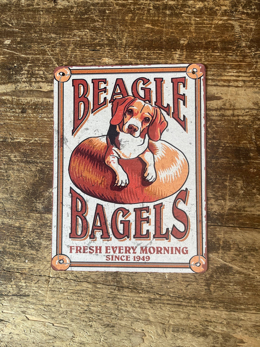 beagle bagels Dog Vintage Style | Metal Sign Plaque