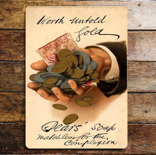 Pears Soap Wirth Untold Fold Pears' Soap Metal Sign